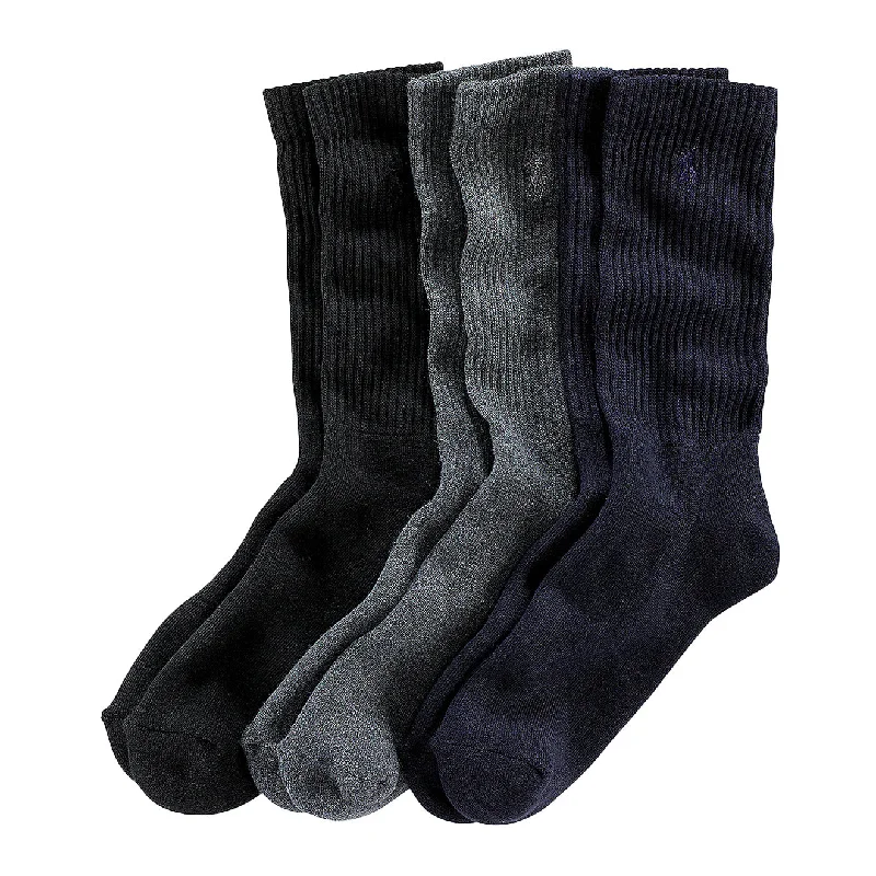 sock deals vintage -  Polo Ralph Lauren Crew PP 3 Pack Socks Navy / Charcoal / Black