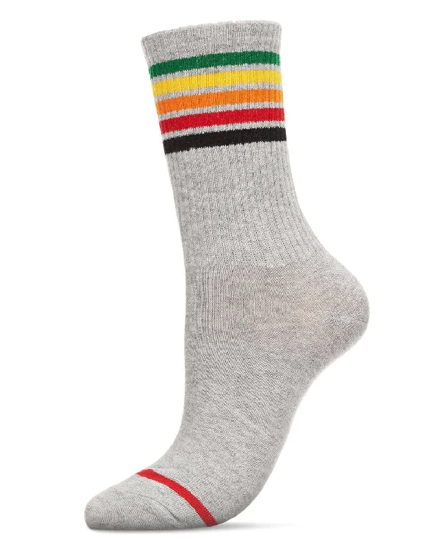 sock fashion vintage -  Memoi Rainbow Athletic Crew Unisex Socks