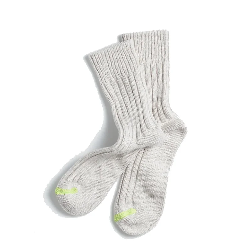 sock promotions organic -  Rototo Chunk Ribbed Crew Sock Pale Gray