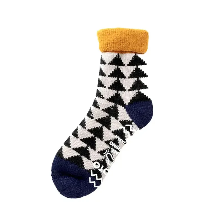 sock trends bold -  RoToTo Comfy Room Socks Sankaku Gold / Black / Navy