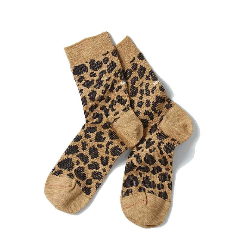 sock refunds organic -  Rototo Leopard Sock Beige