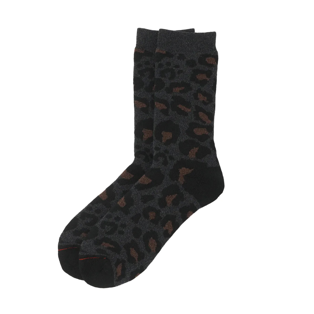 sock packs minimalist -  Rototo Pile Leopard Crew Socks Charcoal