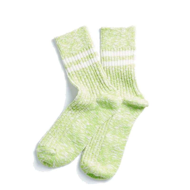 sock packaging organic -  Rototo Two Stripe Slub Sock Lime