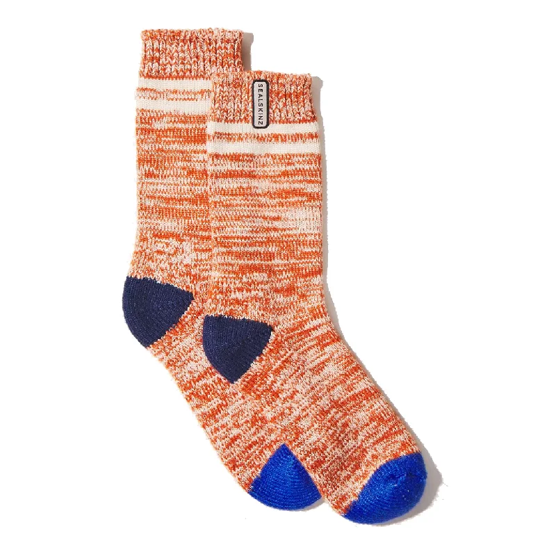 sock drying vintage -  Sealskinz Thwaite Bamboo Twisted Sock Orange / Blue / Cream