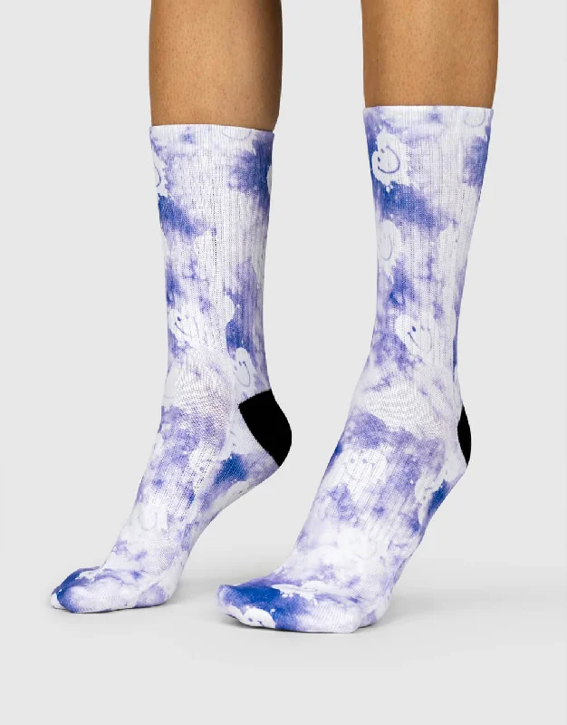 sock returns minimalist -  Purple Smiley Tie Dye Socks