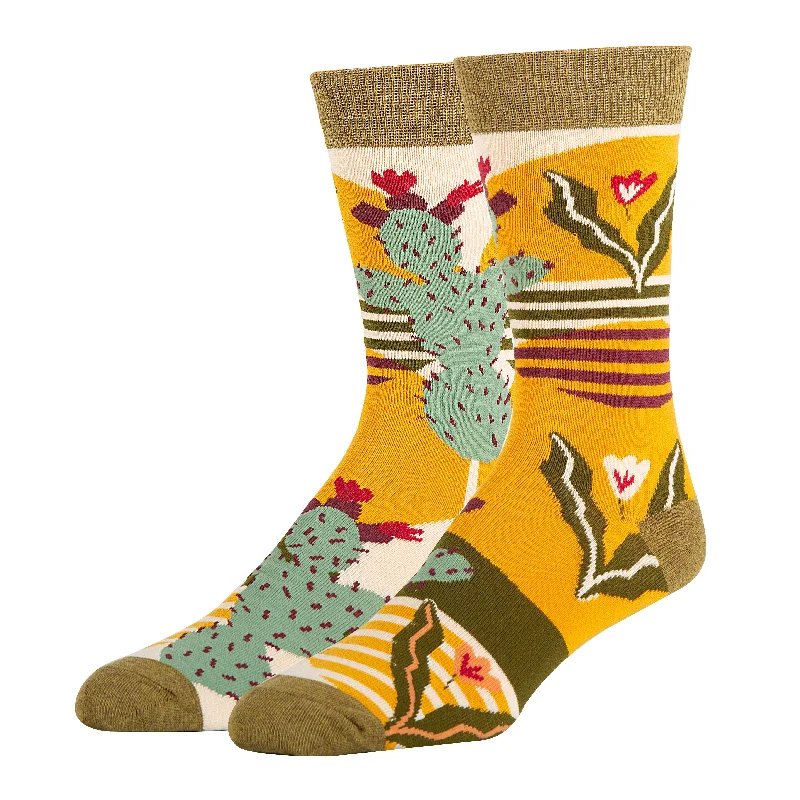 sock reviews vintage -  Oooh Yeah!/Sol De Cactus | Men's Premium Cotton Crew Dress Socks