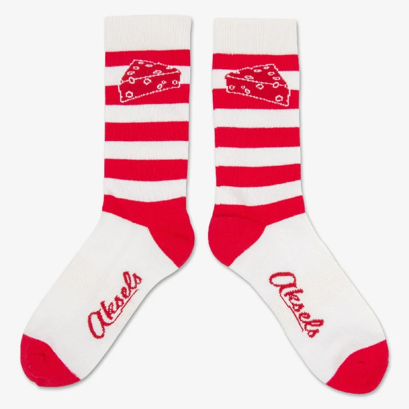 sock availability bold -  Striped Cheesehead Socks