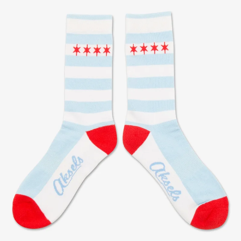 sock inventory bold -  Striped Chicago Flag Socks