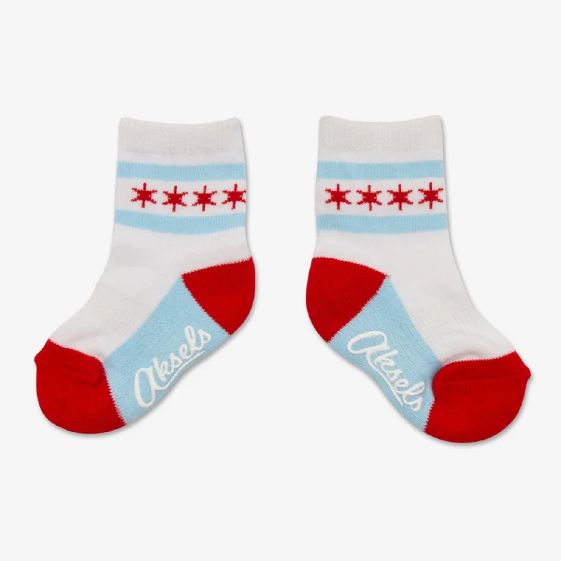 sock ratings organic -  Toddler Chicago Flag Socks