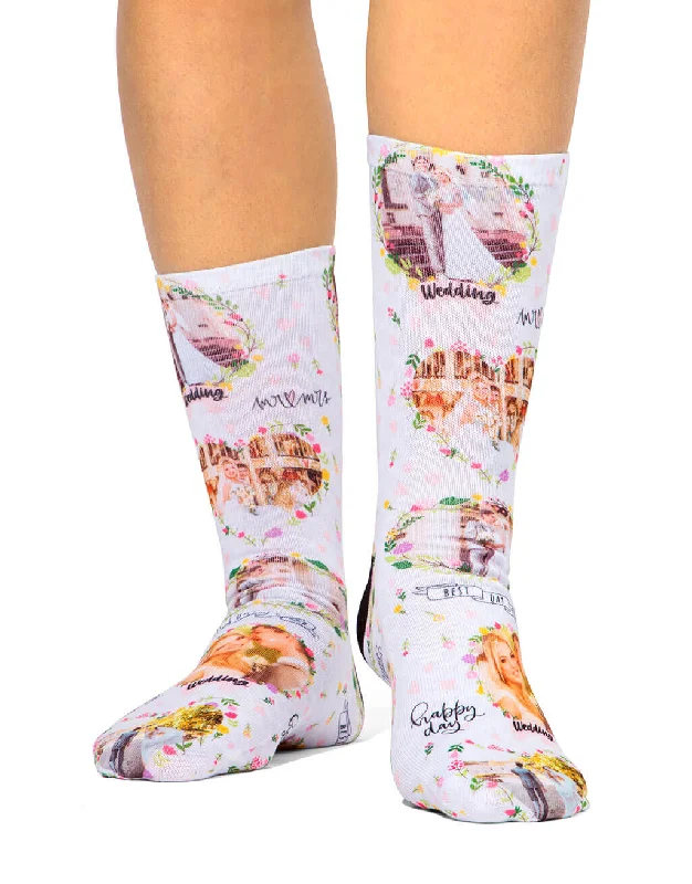 sock benefits vintage -  Wedding Photo Collage Socks