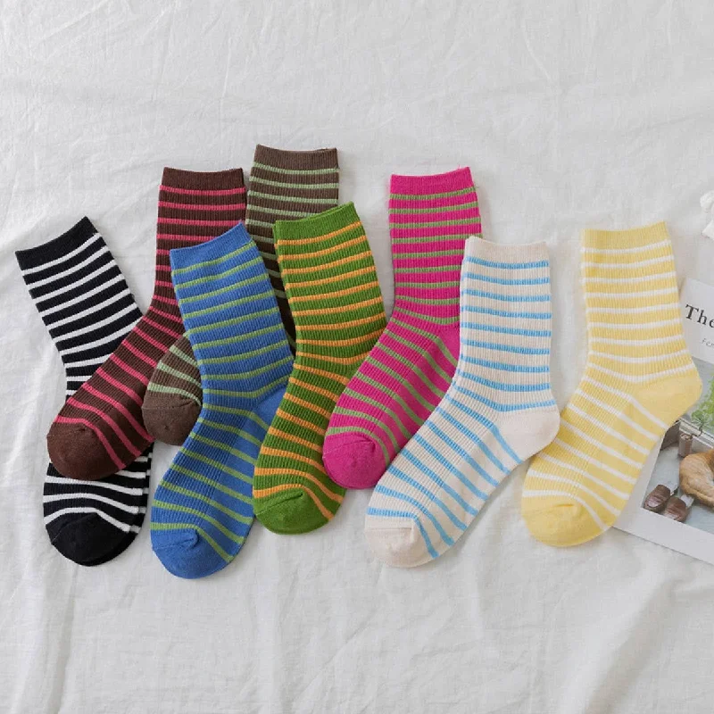 sock returns organic -  Yuppie Sox WOMEN NEW STRIPED CUTE BREATHABLE PILE SOCKS