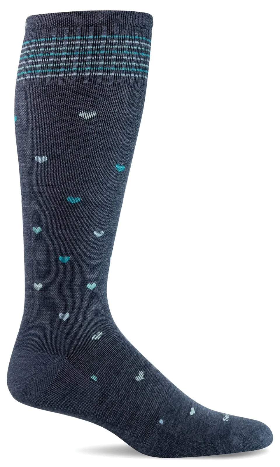 sock comfort minimalist -  Full Heart Women's Bamboo/Merino Moderate Graduated Compression Socks - Wide Calf Fit