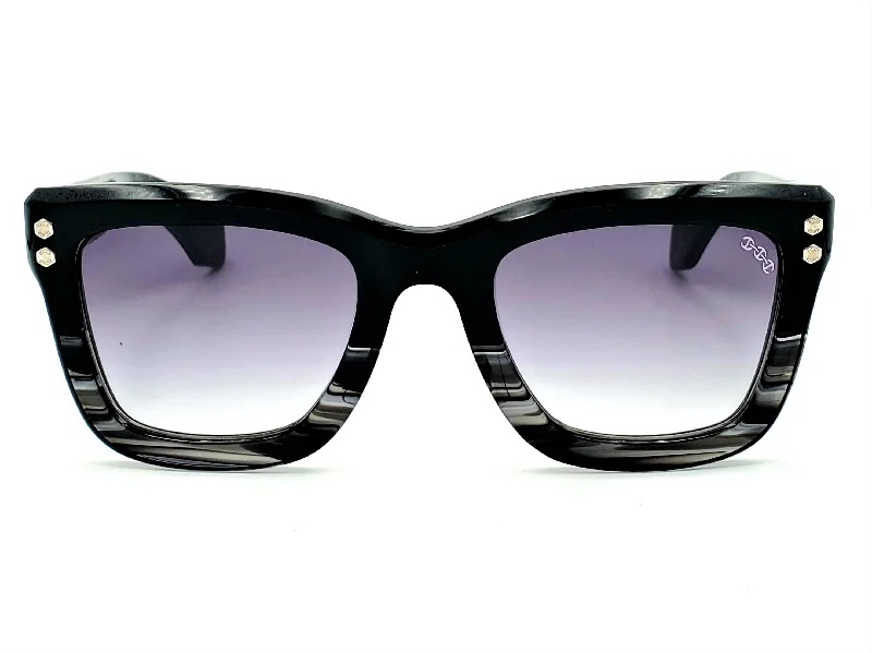 sunglasses for snowy coils -  HOORSENBUHS MODEL I AF | BLACK/GREY TORTOISE FADE SQUARE SUNGLASSES