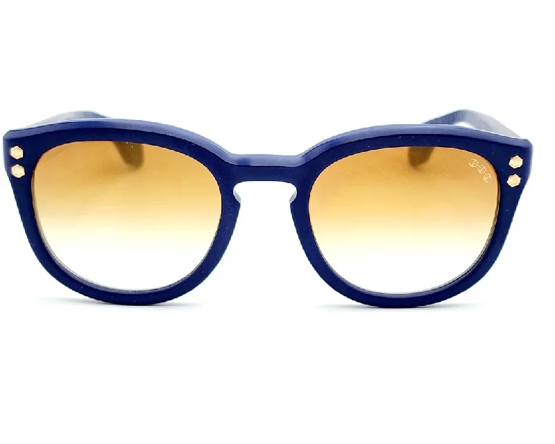 sunglasses with icy spans -  HOORSENBUHS MODEL II |MATTE NAVY BLUE ROUND SUNGLASSES