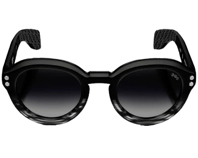 sunglasses with icy freeways -  HOORSENBUHS MODEL III | BLACK GREY TORTOISE FADE ROUND SUNGLASSES