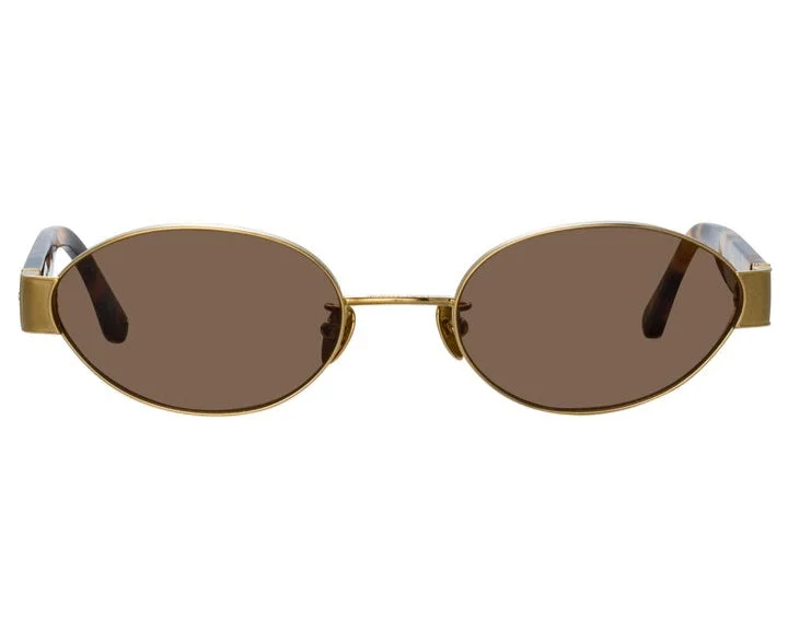 sunglasses with frosty whirls -  LINDA FARROW SADIE OVAL SUNGLASSES