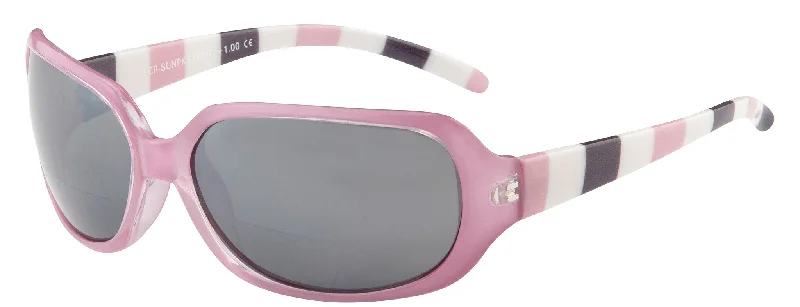 sunglasses for winter loops -  Pink Striped Bifocal Sunglasses **ONLY AVAILABLE IN +3.00