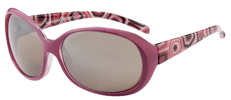 sunglasses for winter curves -  Raspberry Bifocal Sunglasses - ONLY AVAILABLE IN +1.00